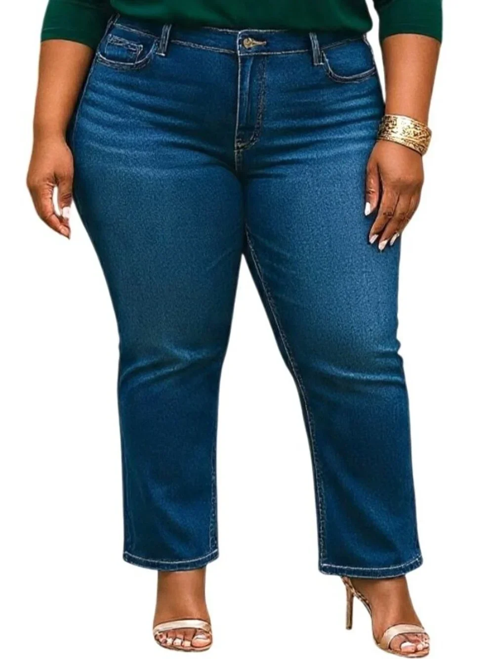 Lee Plus Size 24 Jeans Boot Cut Regular Fit Mid Rise Blue Denim Stretch